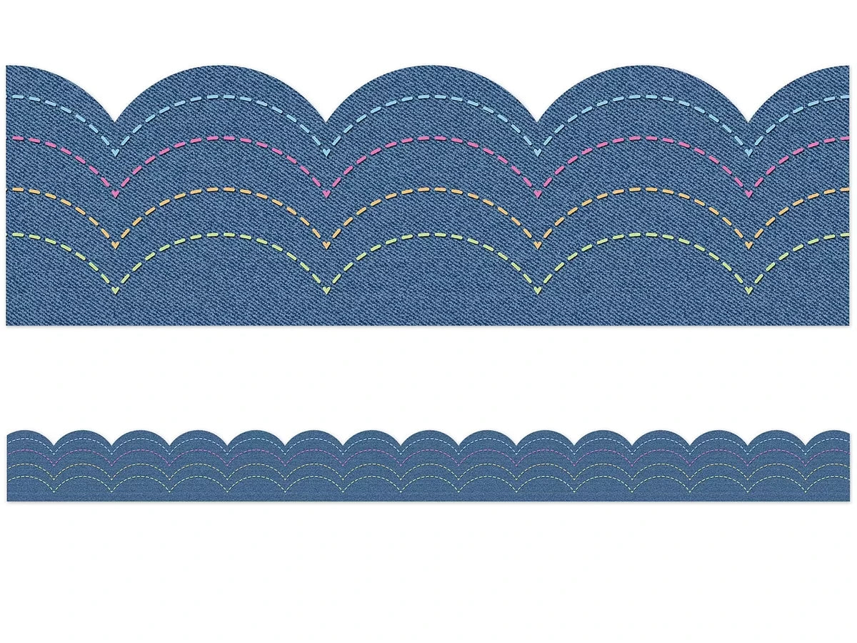Crafty and Cool Denim Scalloped Waves Border - US 1748