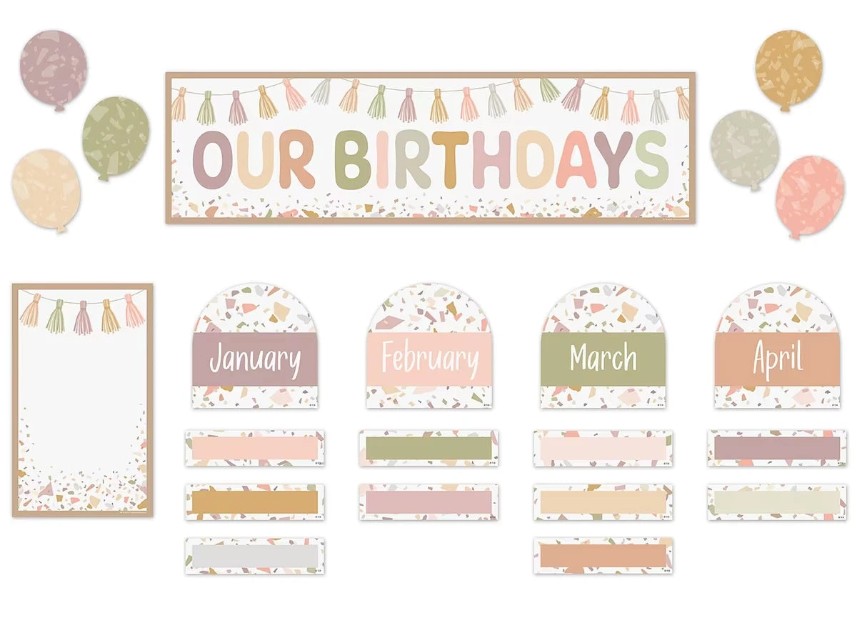 Terrazzo Tones Birthday Bulletin Board Set - US 9217