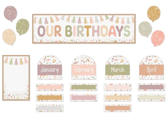 Terrazzo Tones Birthday Bulletin Board Set - US 9217