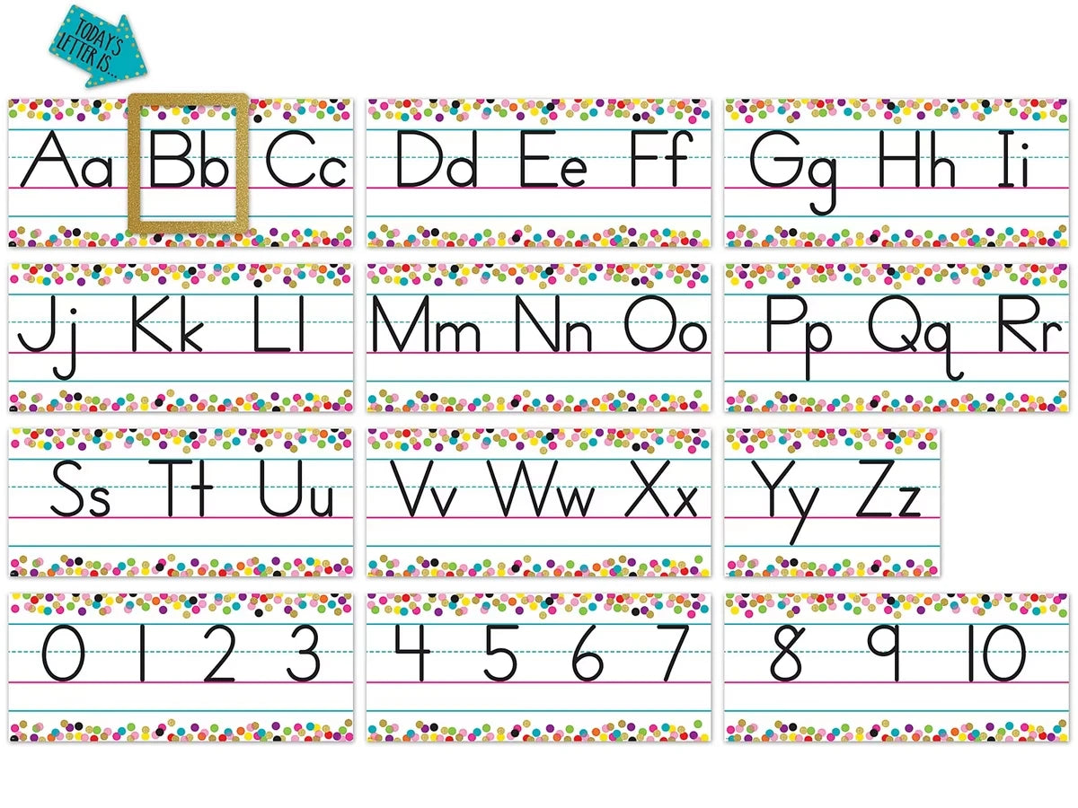 Confetti Traditional Manuscript Bulletin Board Set - US 1378