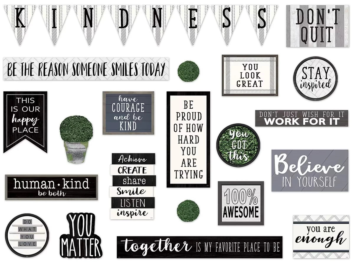 Modern Farmhouse Motivational Bulletin Board Set - US 6739