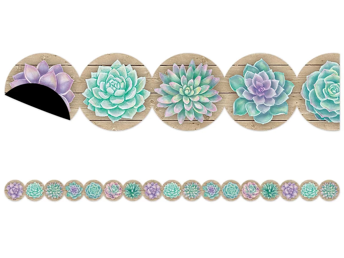 Rustic Bloom Succulent Magnetic Border - US 3444