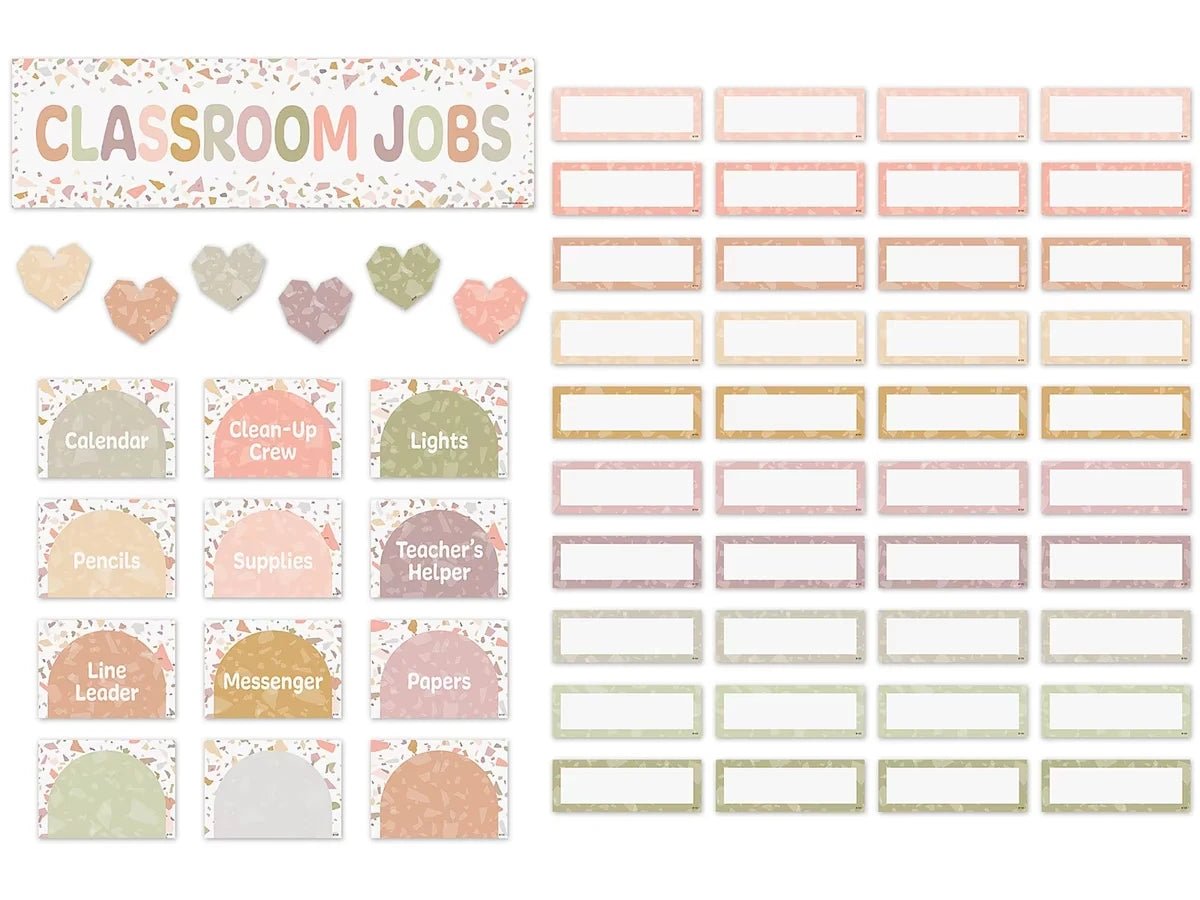 Terrazzo Tones Classroom Jobs Bulletin Board Set - US 3473
