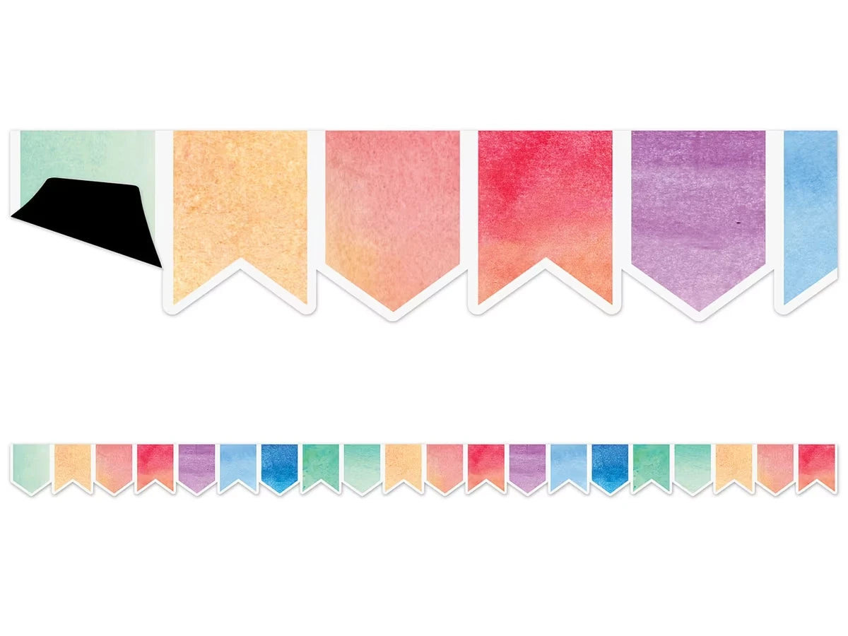 Watercolor Pennant Magnetic Border - US 4358