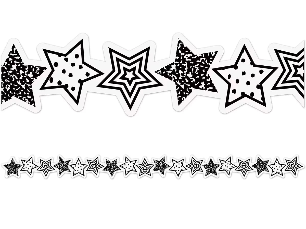 Brights 4Ever Black & White Star Border - US 5185