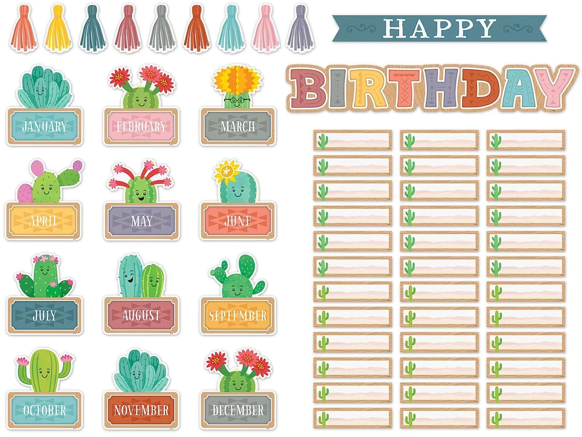 Happy Cactus Crew Birthday Bulletin Board Set - US 6114