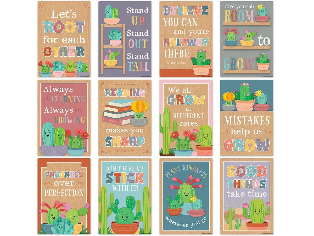 Happy Cactus Crew Motivational Small Poster Pack - US 6466