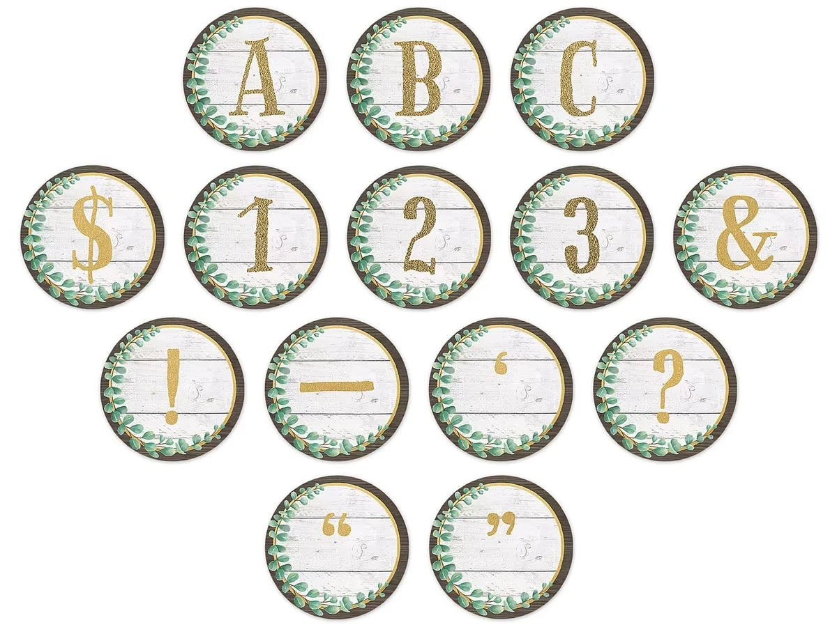 Eucalyptus Circle 3 1/2" Punch-Out Letters - US 1956