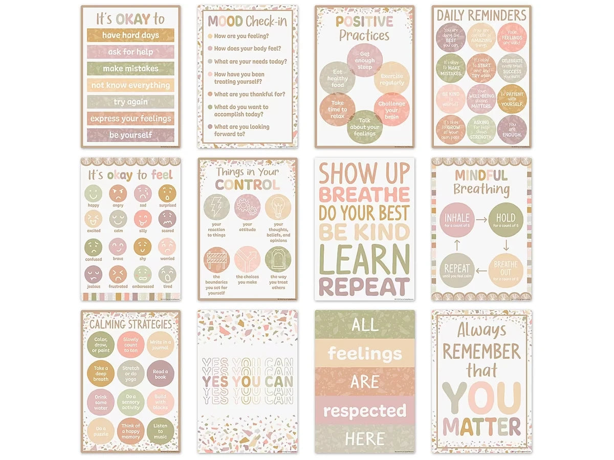 Terrazzo Tones Motivational Small Poster Pack - US 8634
