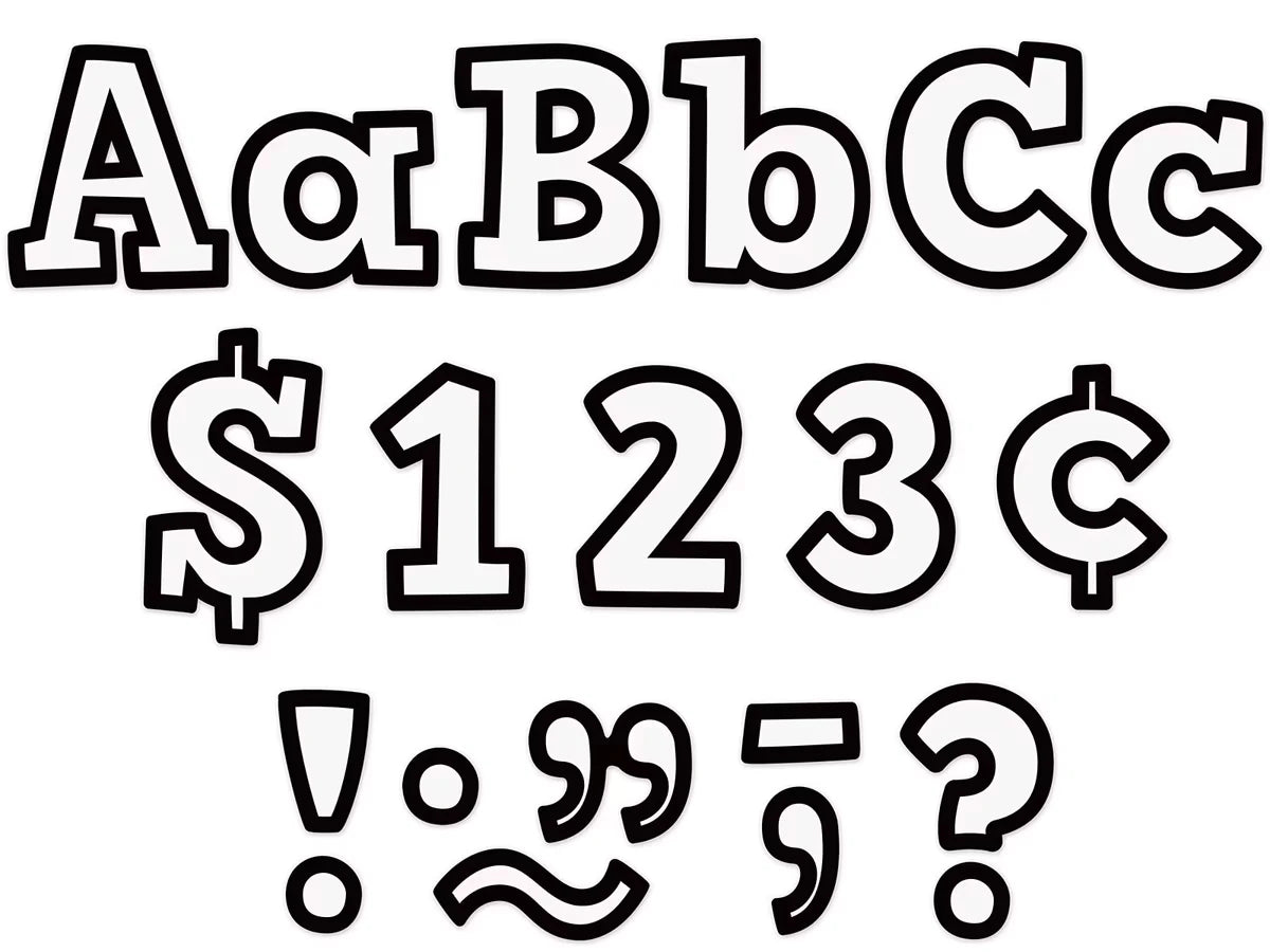 Black & White Bold 4" Punch-Out Letters - US 6410