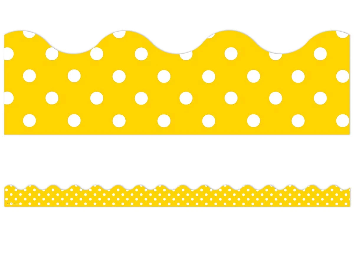 Yellow Polka Dot Scalloped Border - US 7958
