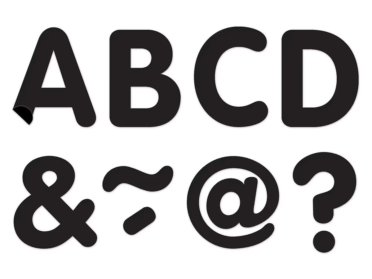 Black 2" Magnetic Punch-Out Letters - US 6874