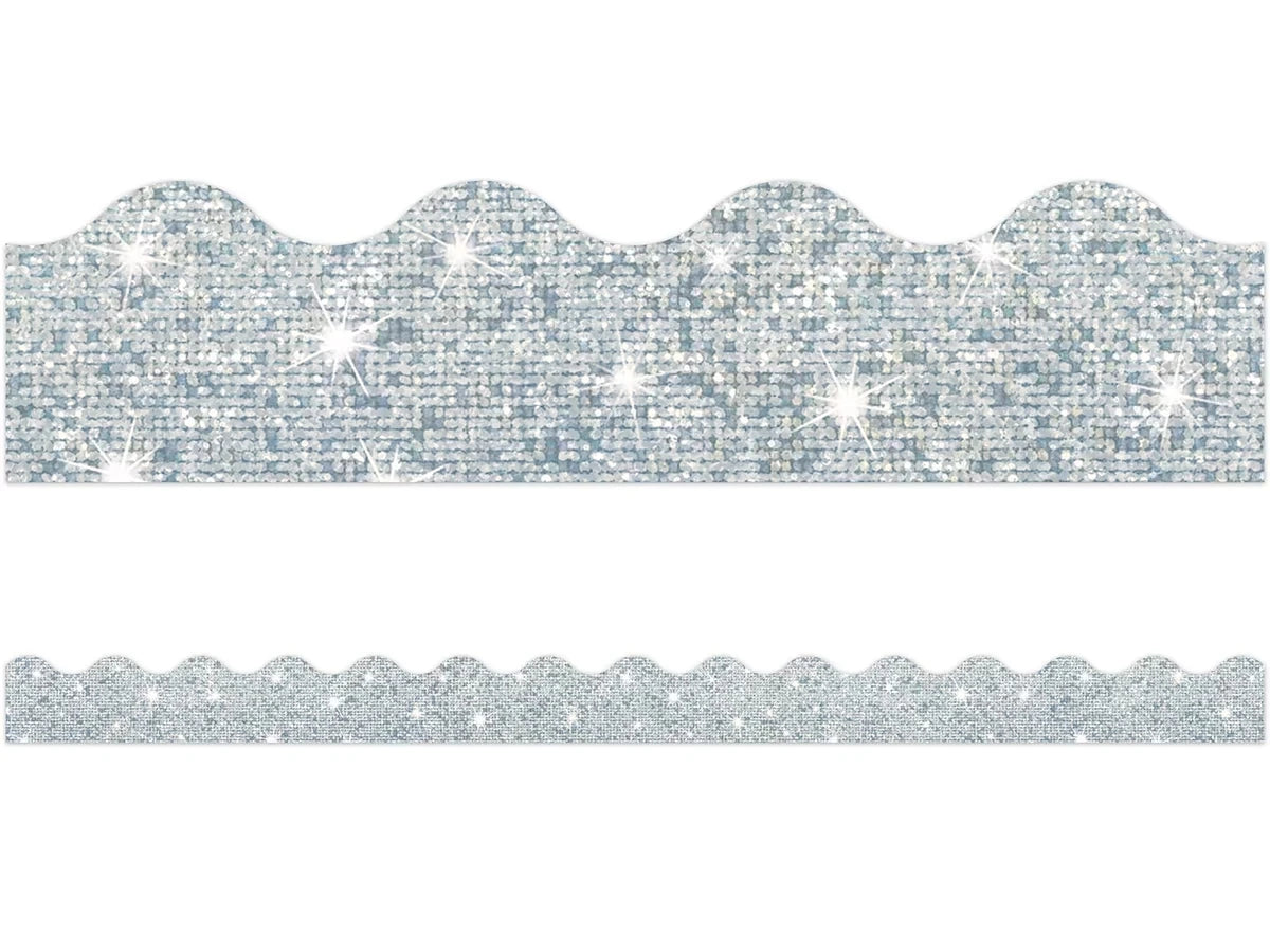 Silver Sparkle Scalloped Border - US 4769