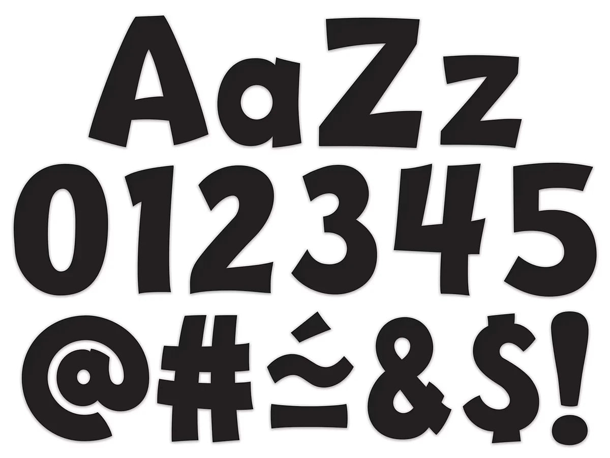 Black Playful 4" Punch-Out Letters - US 7023
