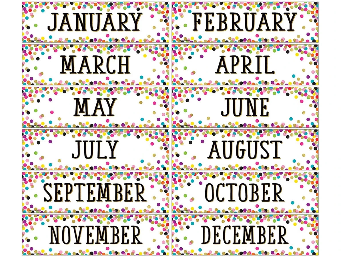 Confetti Months of the Year Bulletin Board Set - US 9102