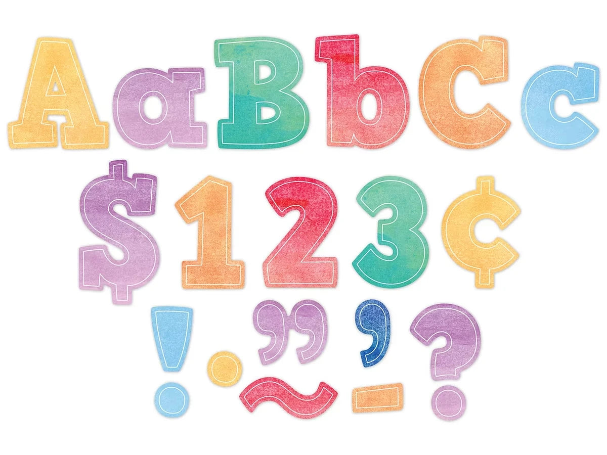 Watercolor 4" Punch-Out Letters - US 1147
