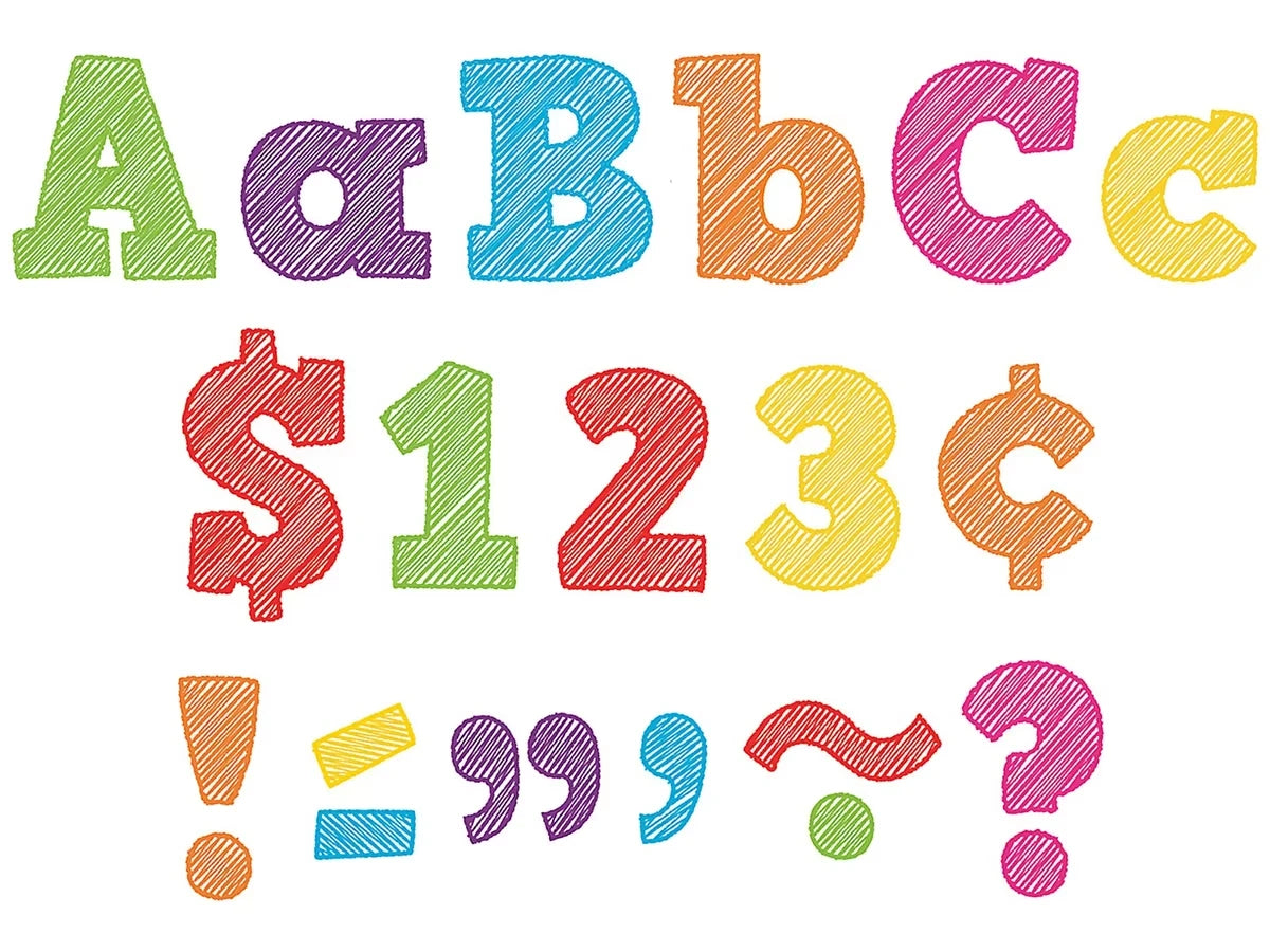 Scribble 4" Punch-Out Letters - US 8838