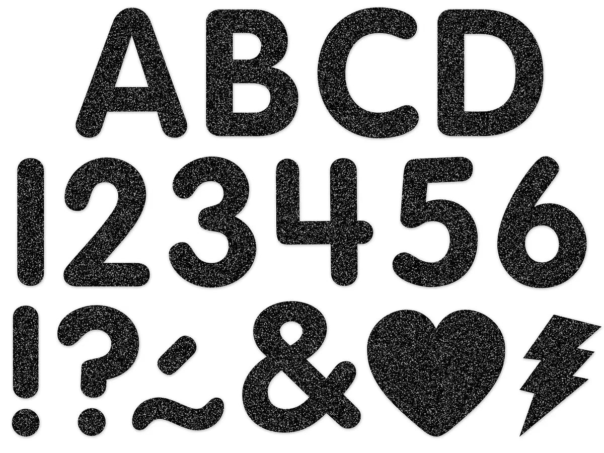 Glitzy Black 2" Punch-Out Letters - US 6433