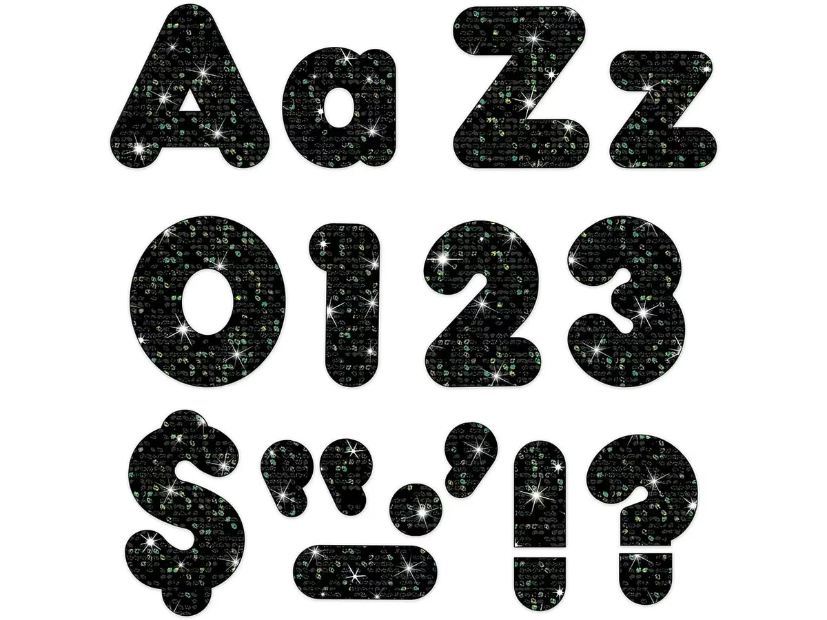 Black Sparkle 4" Punch-Out Letters - US 5389