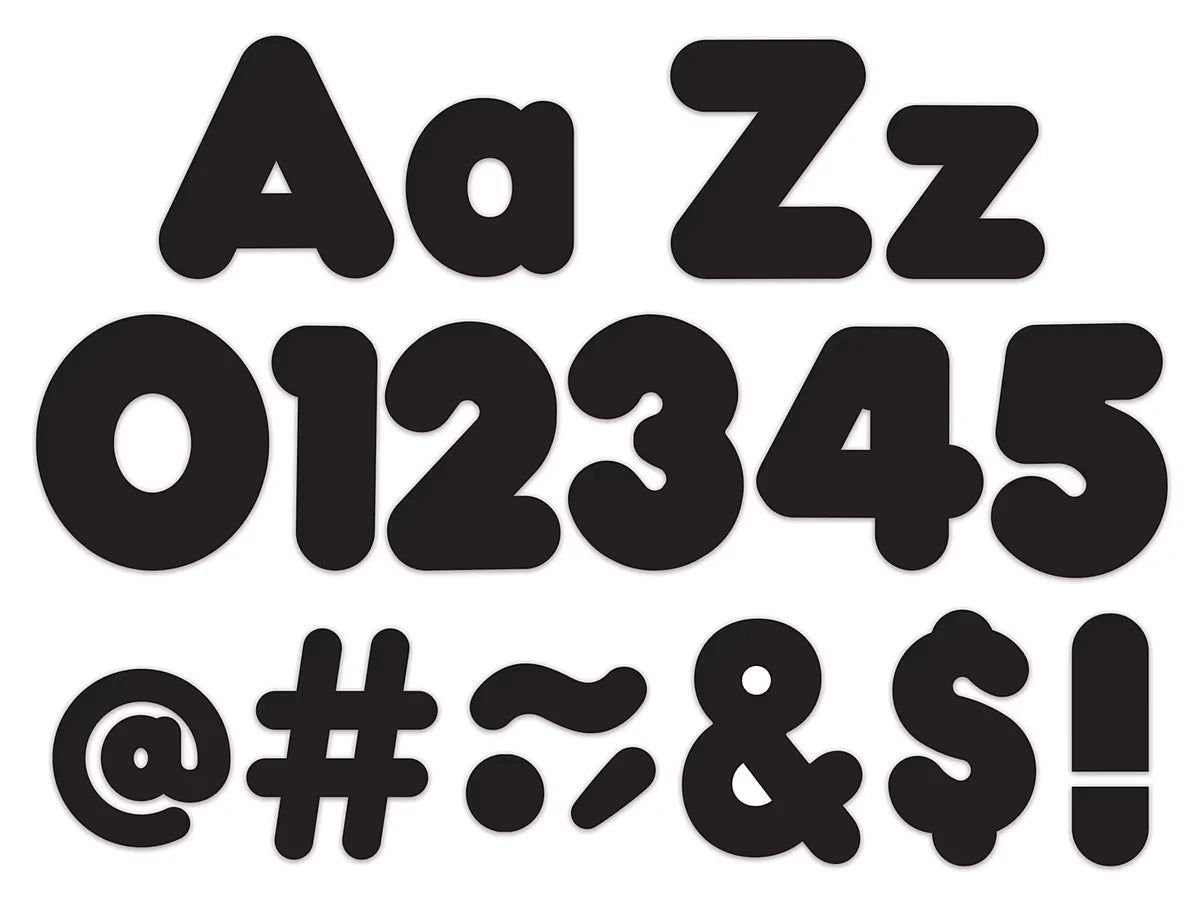 Black 4" Punch-Out Letters - US 8373