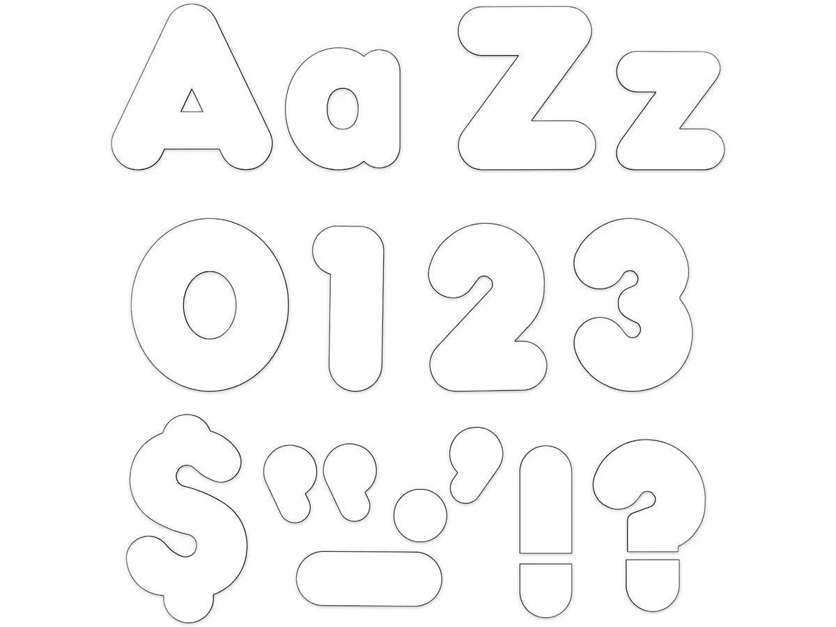 White 4" Punch-Out Letters - US 9389