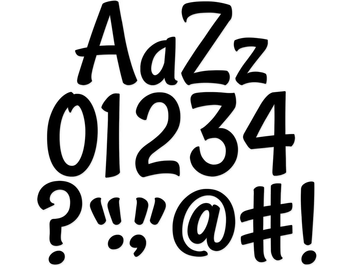 Black Stylish 4" Punch-Out Letters - US 2896