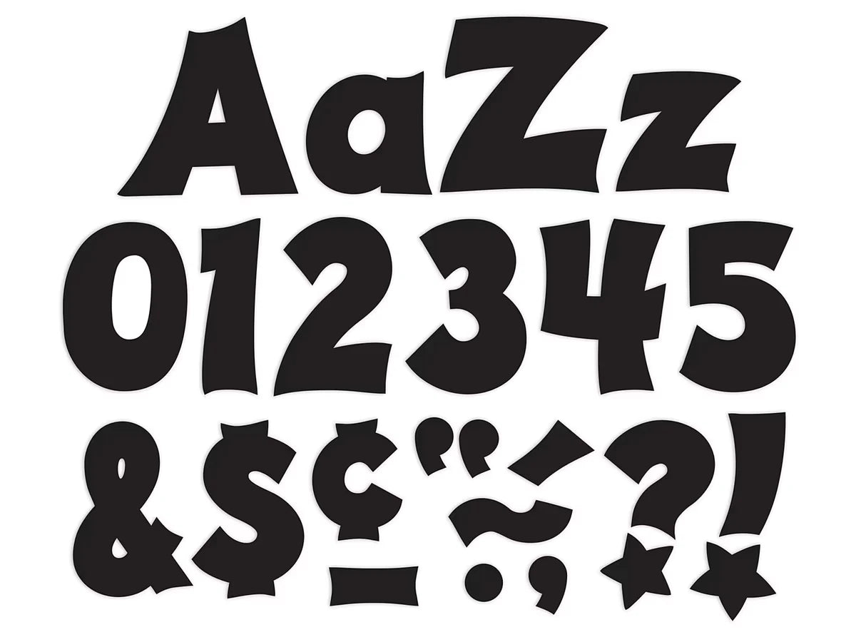 Black Spanish/English 4" Punch-Out Letters - US 9015