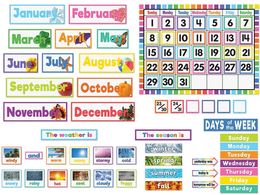 Colorful Calendar Bulletin Board Set - US 3842