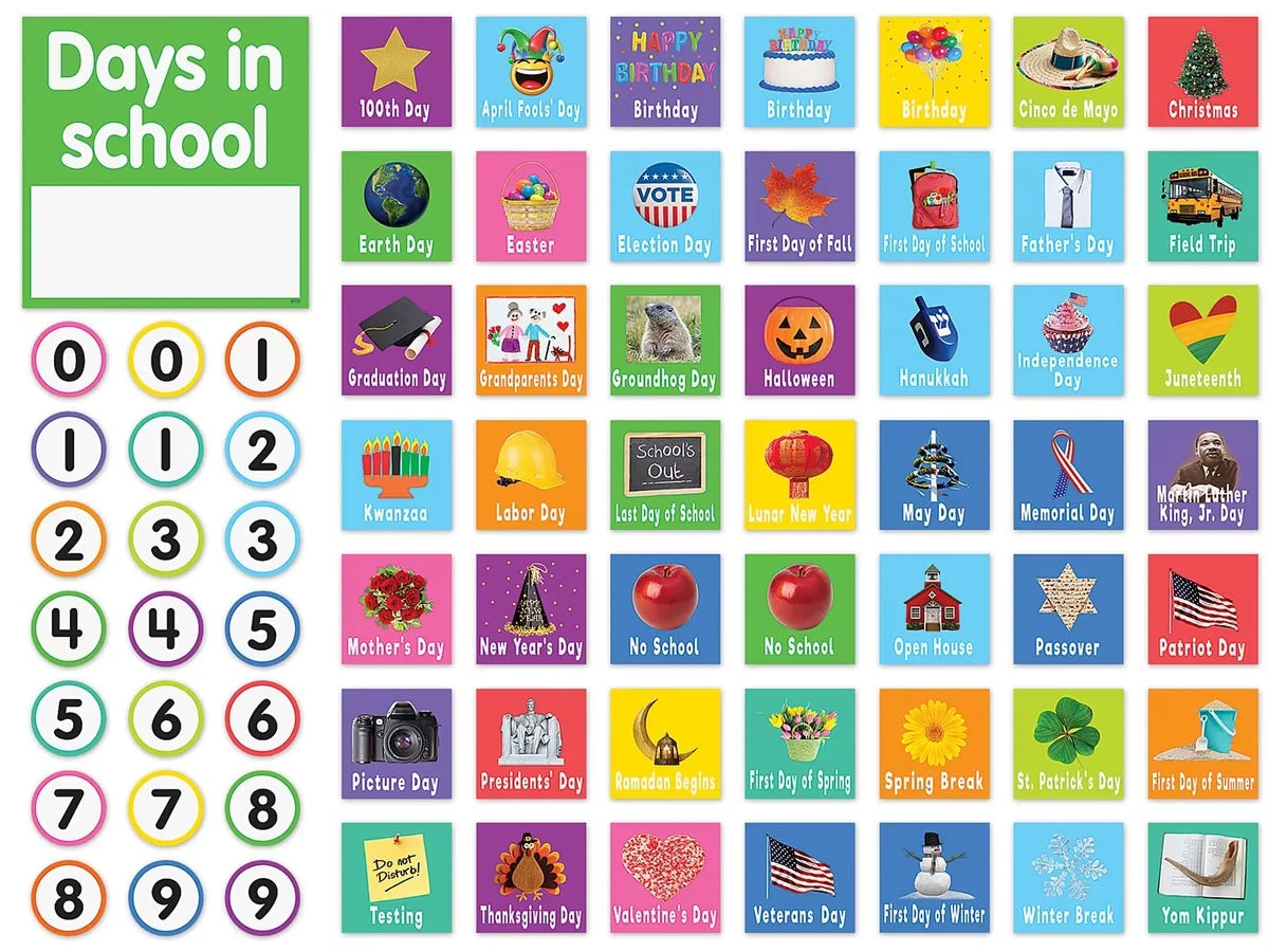Colorful Calendar Bulletin Board Set - US 3842