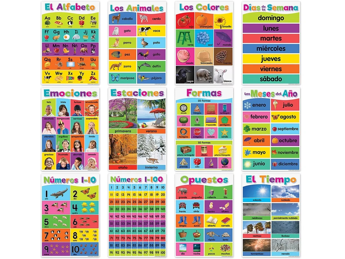Colorful Spanish Basics Small Poster Pack - US 5269