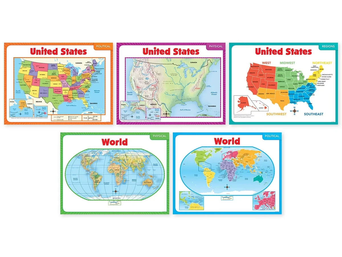 Teaching Maps Bulletin Board Set - US 5263