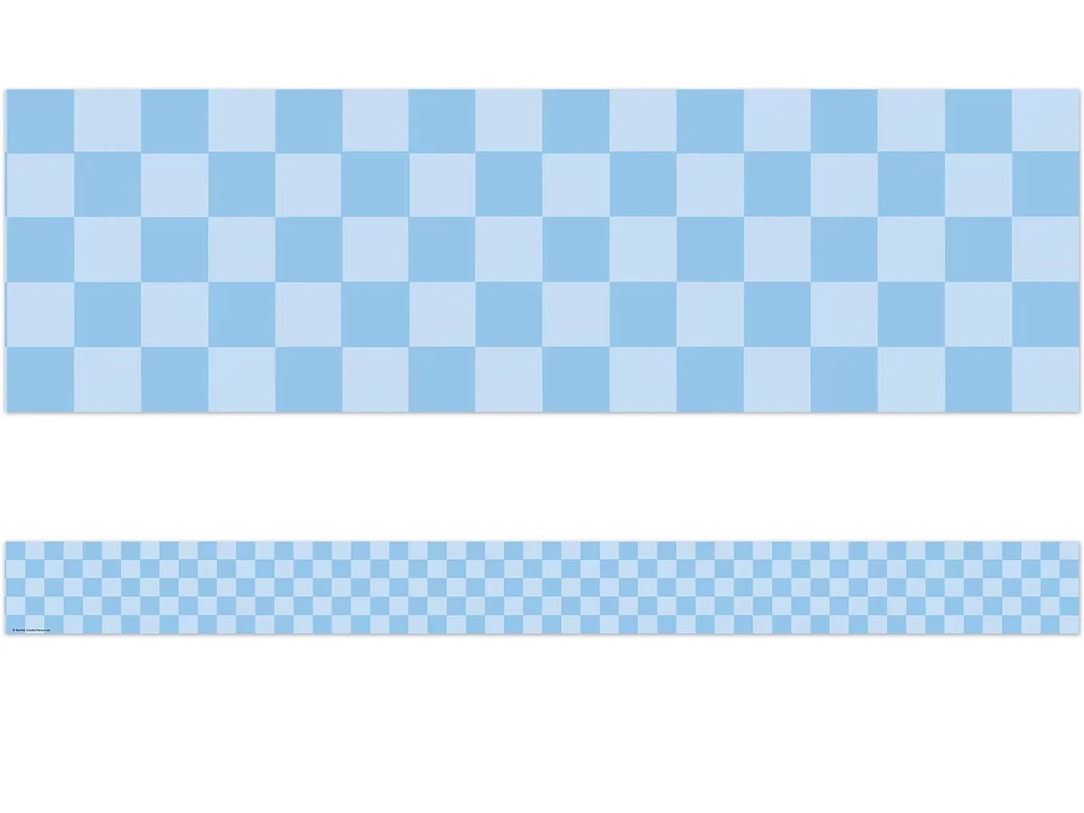 Cool for School Blue Checkered Border - US 6936