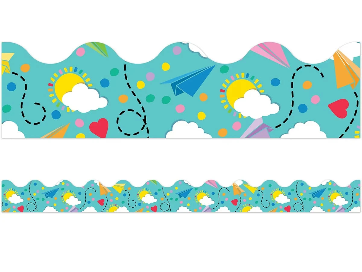 Happy Place Paper Airplane Scalloped Border - US 2023