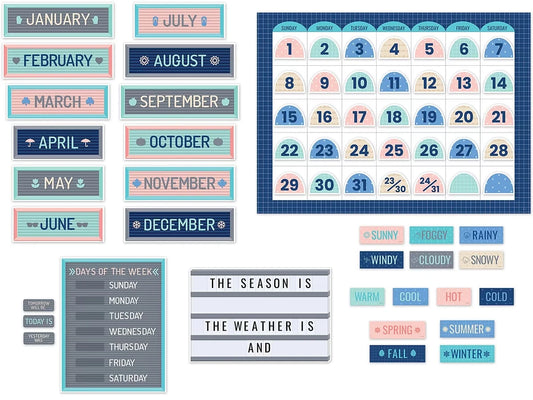 Calm & Cool Calendar Bulletin Board Set - US 3747