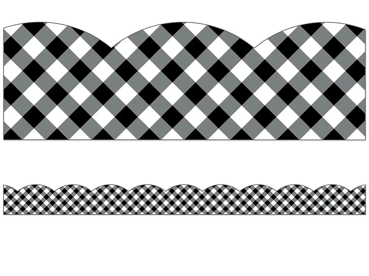 Woodland Whimsy Gingham Scalloped Border - US 7855