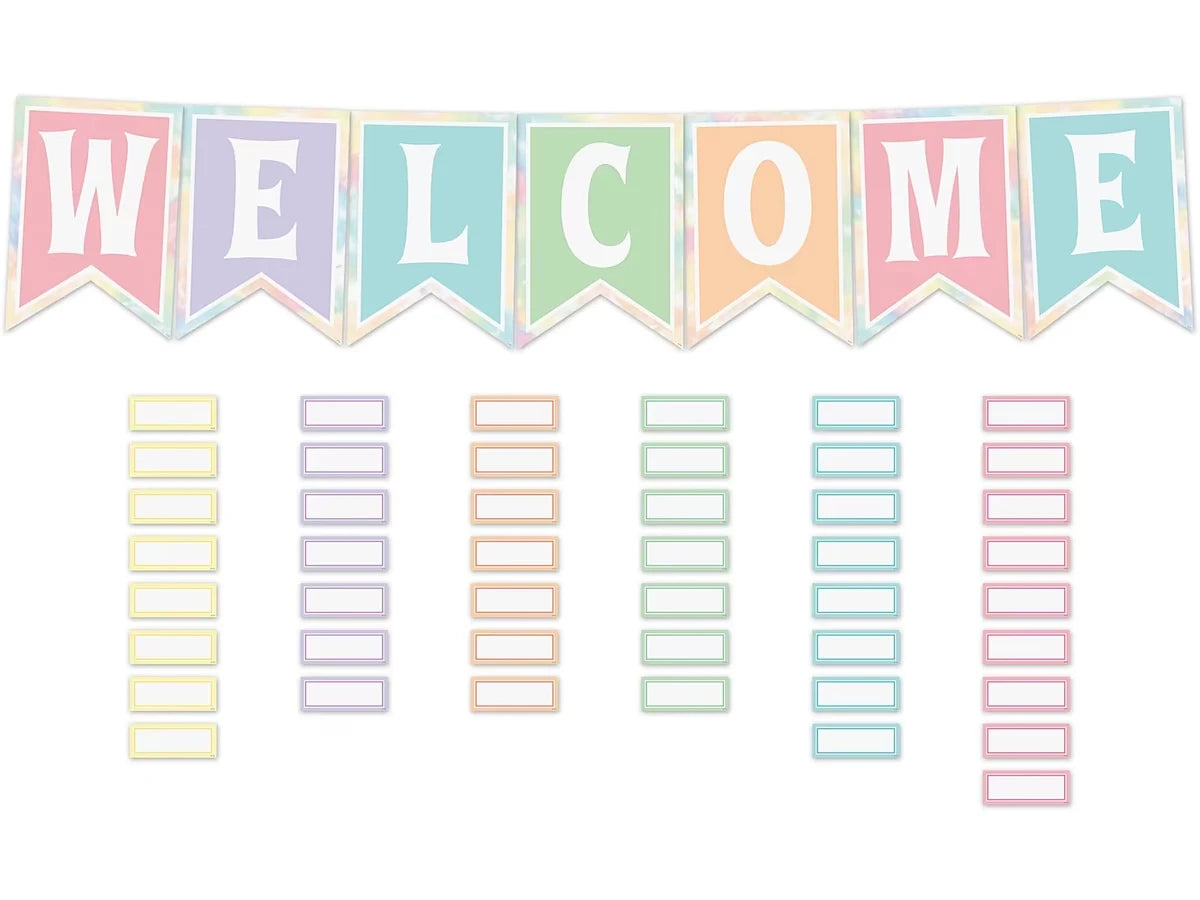Pastel Pop Pennant Welcome Bulletin Board Set - US 5555