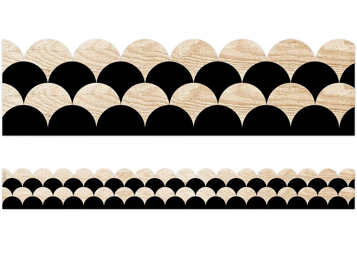 Black & Wood Scalloped Border - US 7503