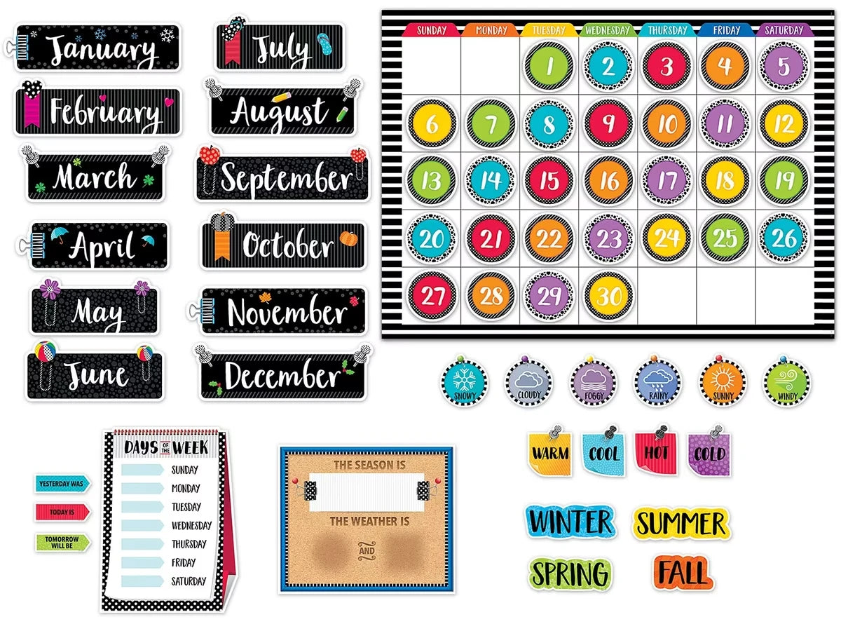 Bold & Bright Calendar Bulletin Board Set - US 6280