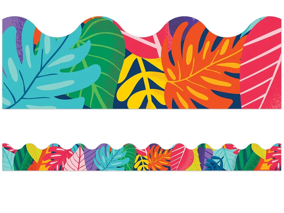 One World Colorful Leaf Scalloped Border - US 3679