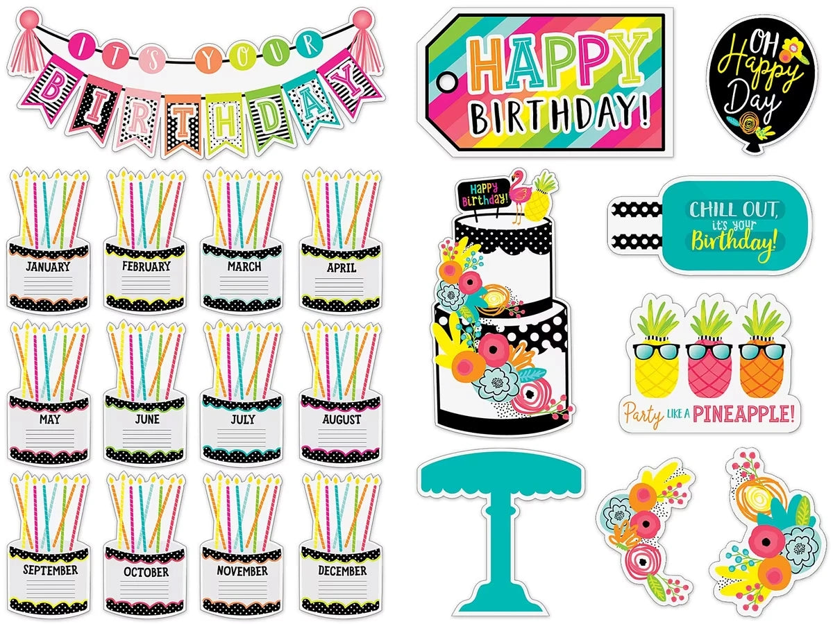 Simply Stylish Tropical Birthday Bulletin Board Set - US 3749