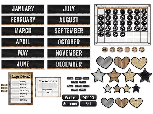 Industrial Chic Calendar Bulletin Board Set - US 6462