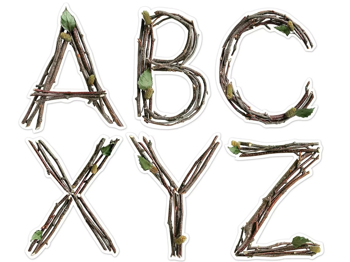 Rustic Twig 6" Punch-Out Letters - US 7496
