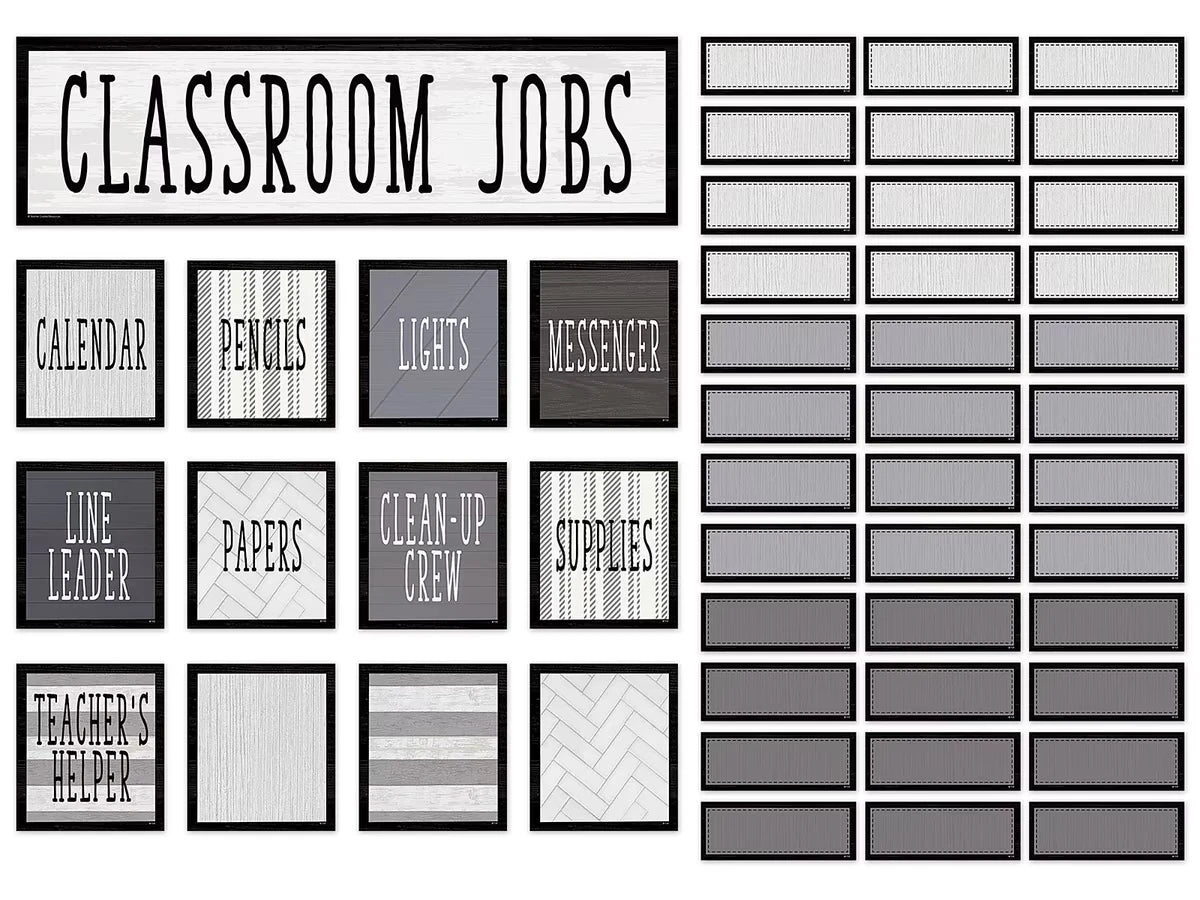 Modern Farmhouse Classroom Jobs Bulletin Board Set - US 1329