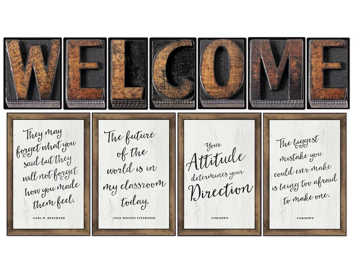 Industrial Chic Welcome Bulletin Board Set - US 7704