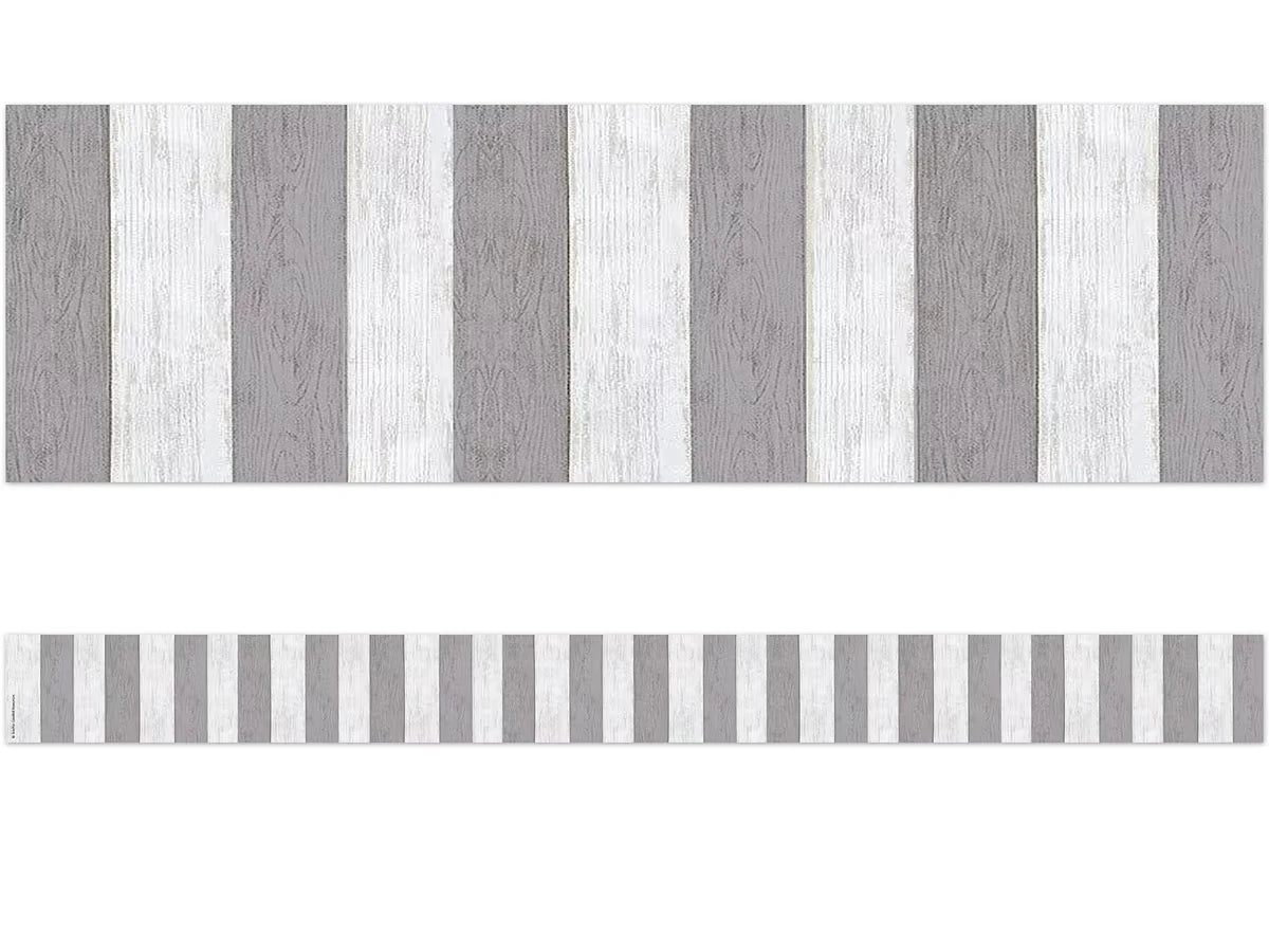 Modern Farmhouse Gray Striped Border - US 4264