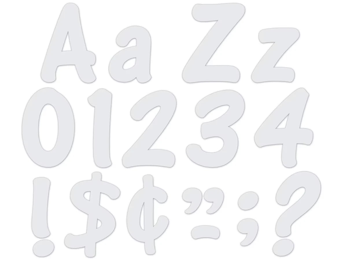 White 4" Self-Adhesive Punch-Out Letters - US 8057