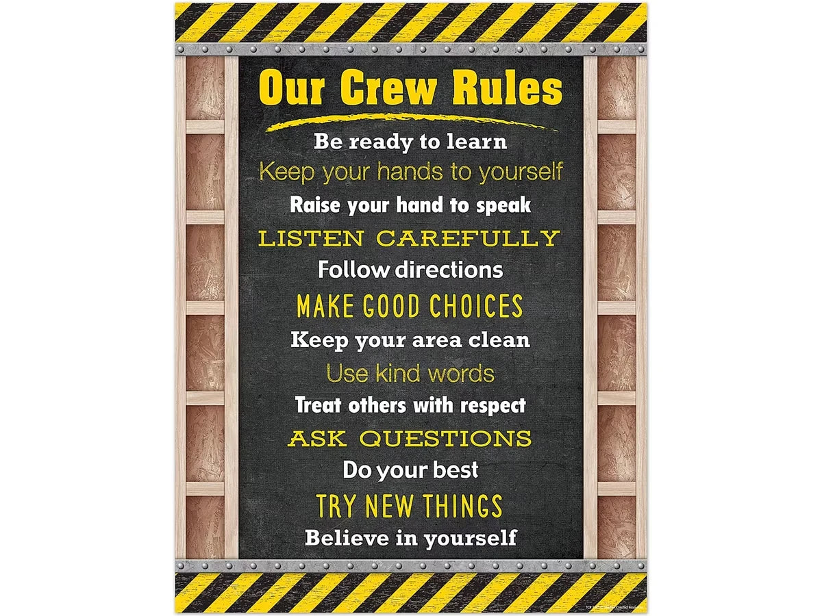 Under Construction! Classroom Rules Poster - US 5581