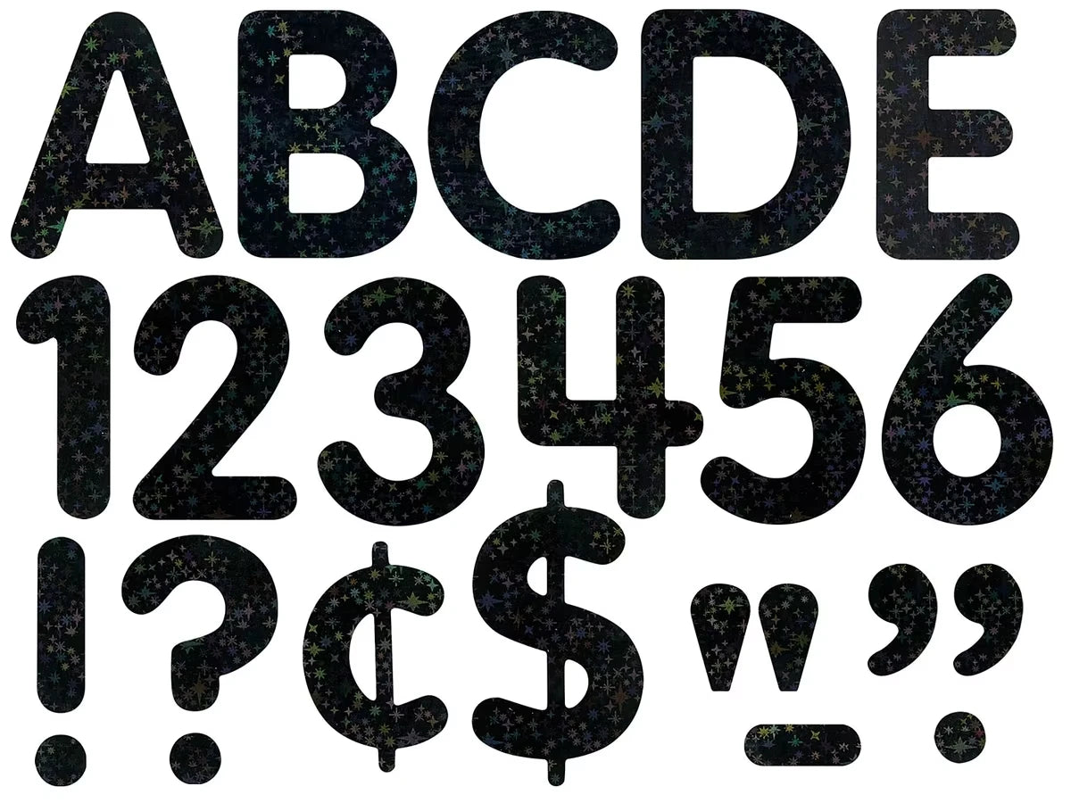 Black Dazzle 2" Self-Adhesive Punch-Out Letters - US 7624