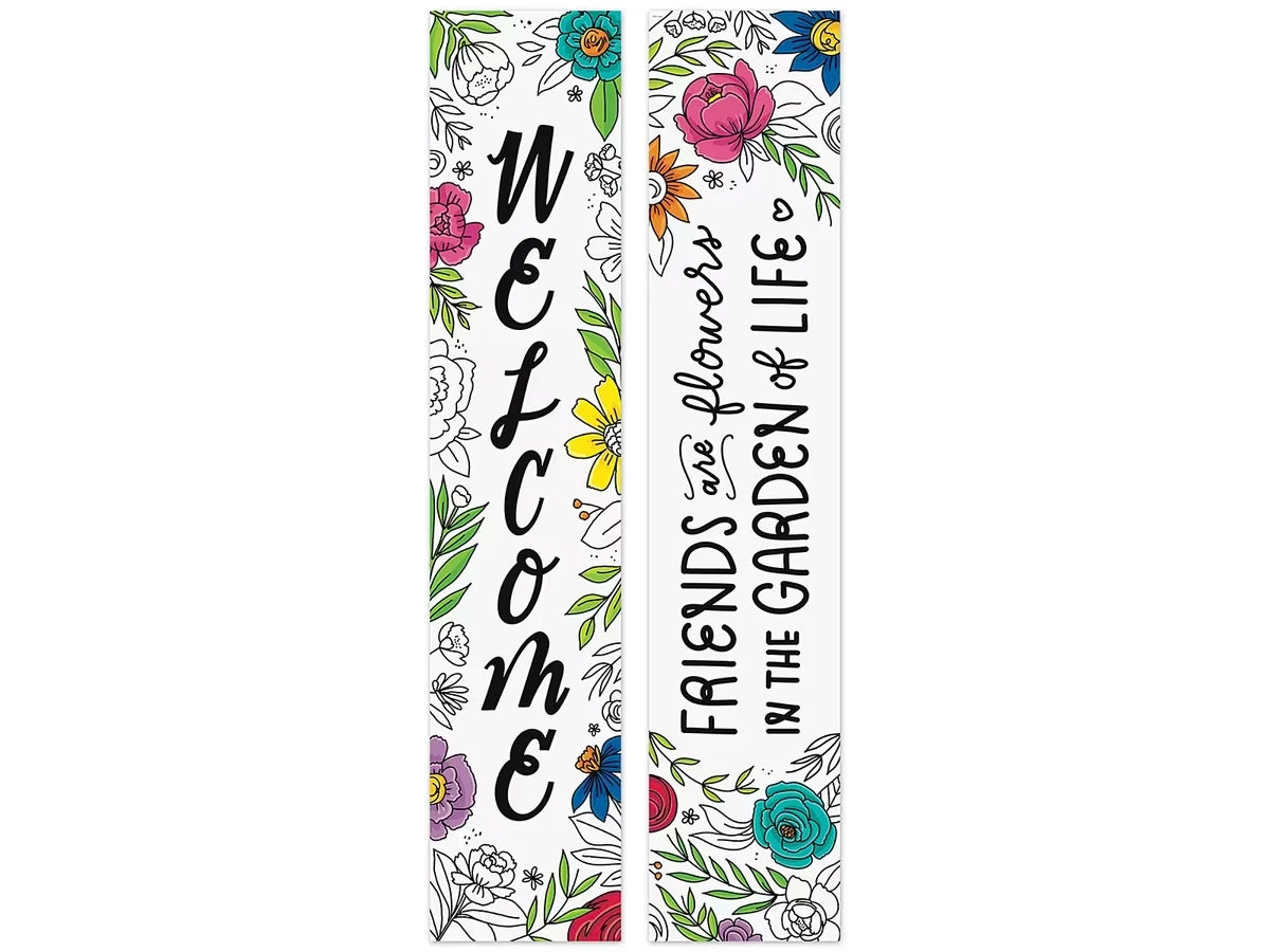 Bright Blooms Welcome Double-Sided Banner - US 4355