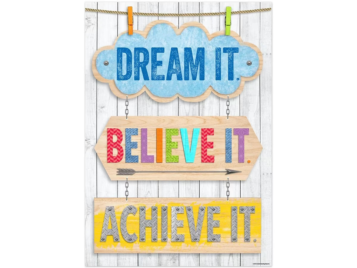 Upcycle-Style Dream, Believe, Achieve Poster - US 1529